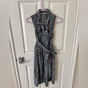 Twelfth Street by Cynthia Vincent Gray Patterned Midi Dress